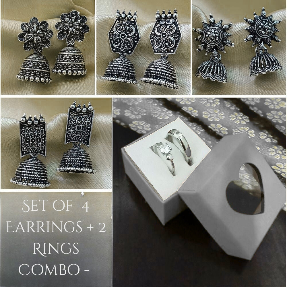 shingar Set of 5 Earrings + 2 Rings Combo