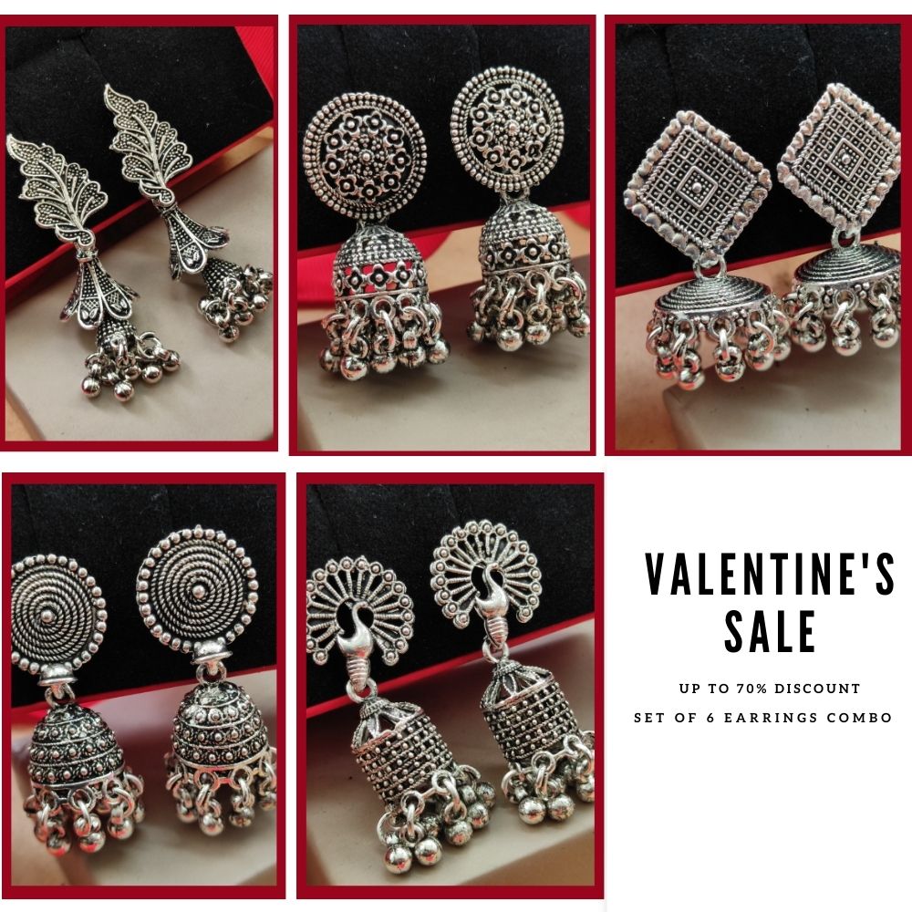 Set of 6 Earrings Combo jhumke