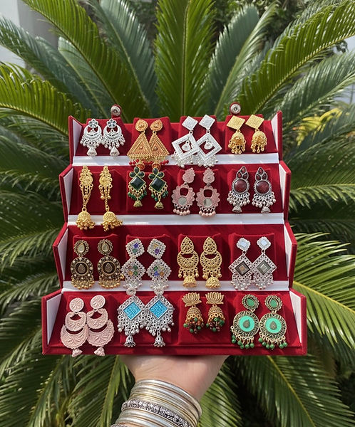 16 PC COLOUR JHUMKAS + FULL RED BOX