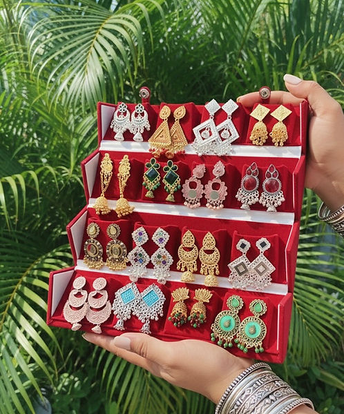 16 PC COLOUR JHUMKAS + FULL RED BOX