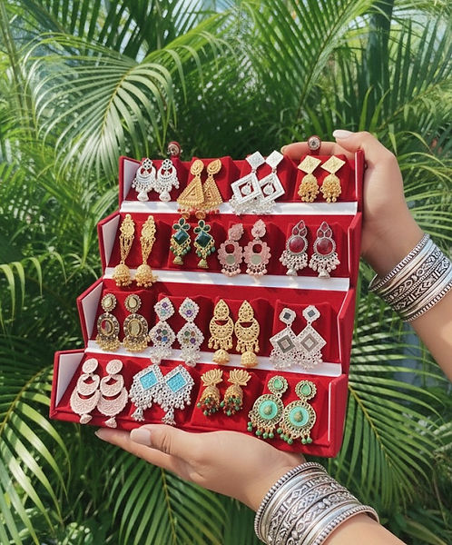 16 PC COLOUR JHUMKAS + FULL RED BOX