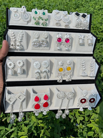 16 White Jhhumka with + Box